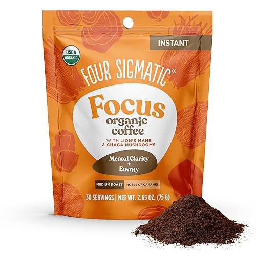 Vista 31 de Four Sigmatic - Café instantáneo orgánico en polvo Café instantáneo arábica individual con Cordyceps, Chaga y Eleuthero Mezcla instantánea