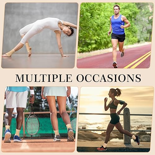Miniatura 6 de 6 tobilleras de compresión transpirables para hombres y mujeres, calcetines de compresión de tobillo para hinchazón, fascitis plantar, esguince (XL)