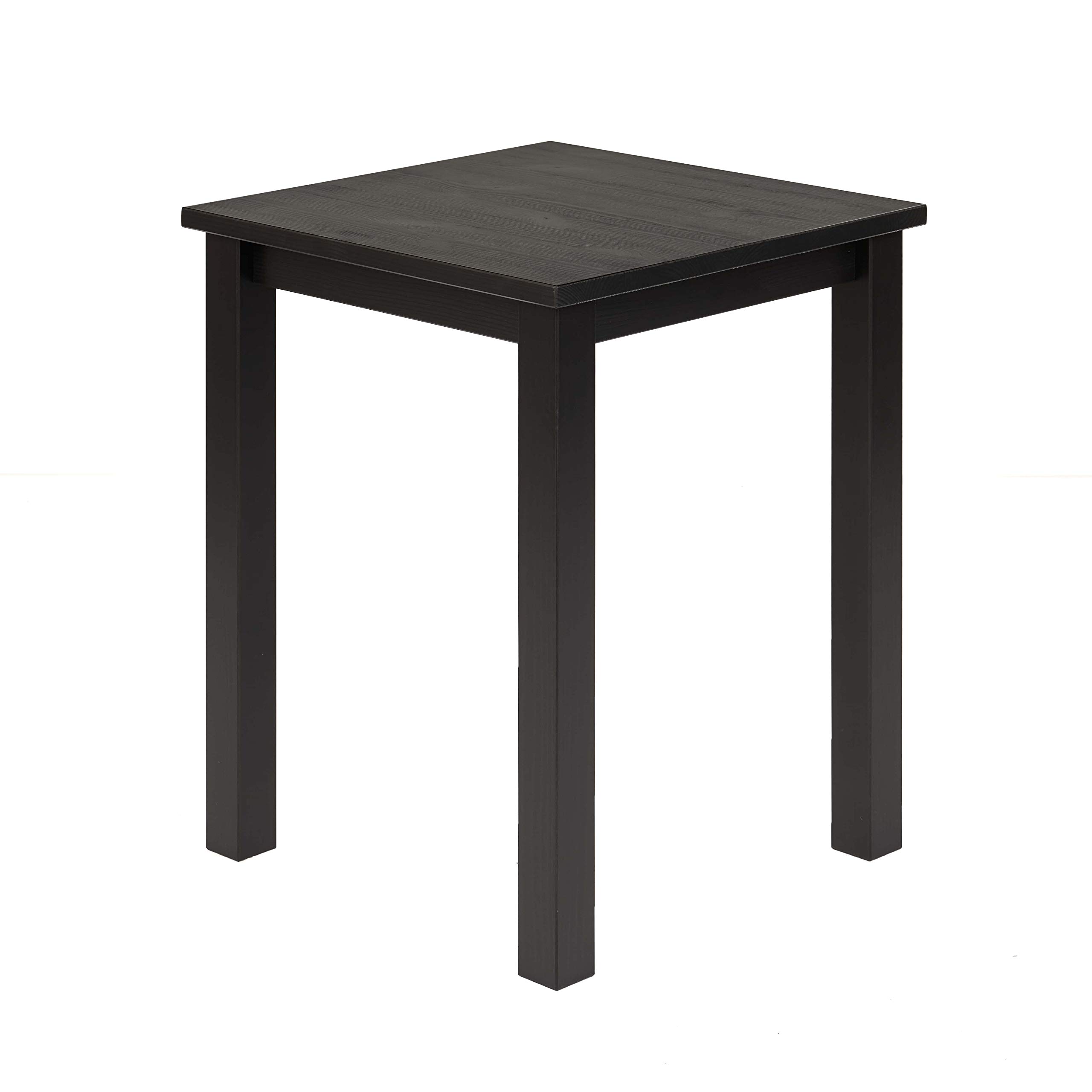 table Table basse salon moderne en bois massif, Pin nordique massif, 45 x 45 cm, hauteur 55 cm, noir