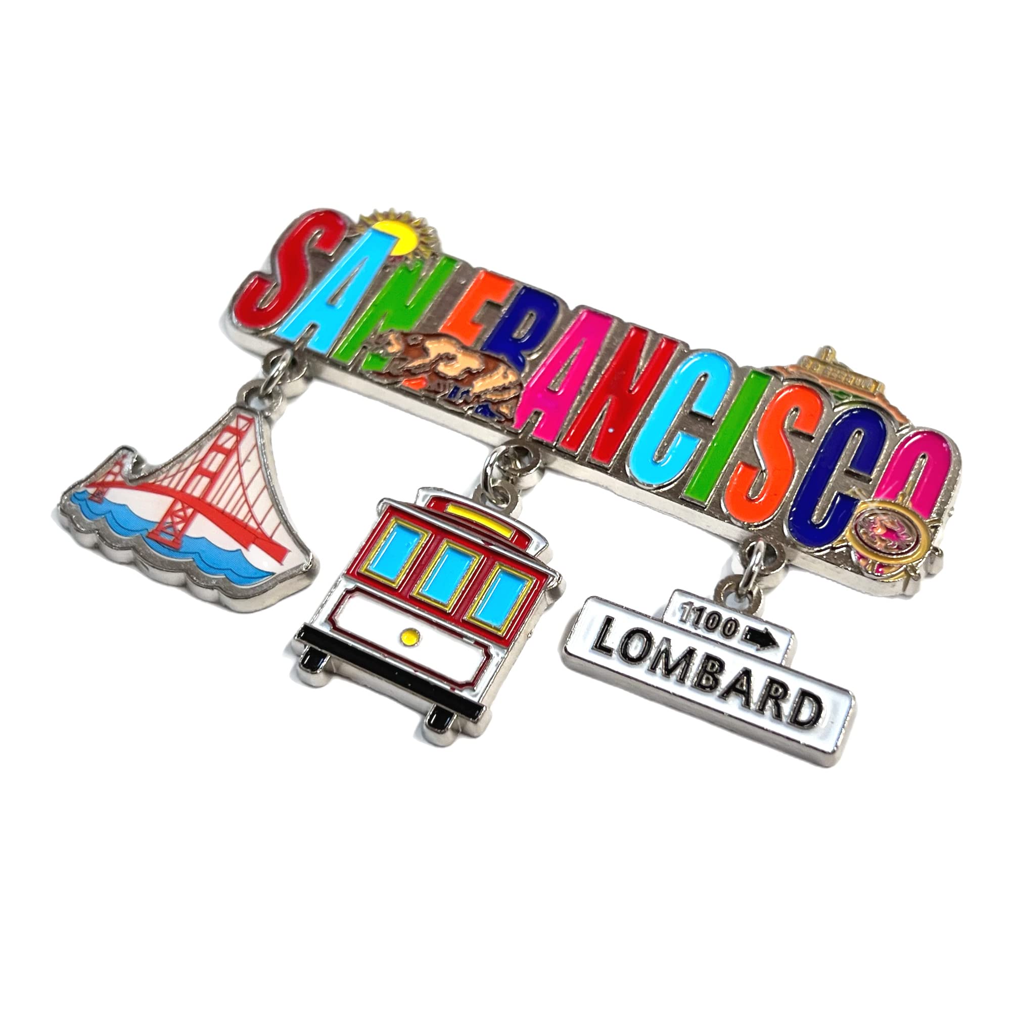 San Francisco Magnet Landmarks 3 Metal Charms Souvenir