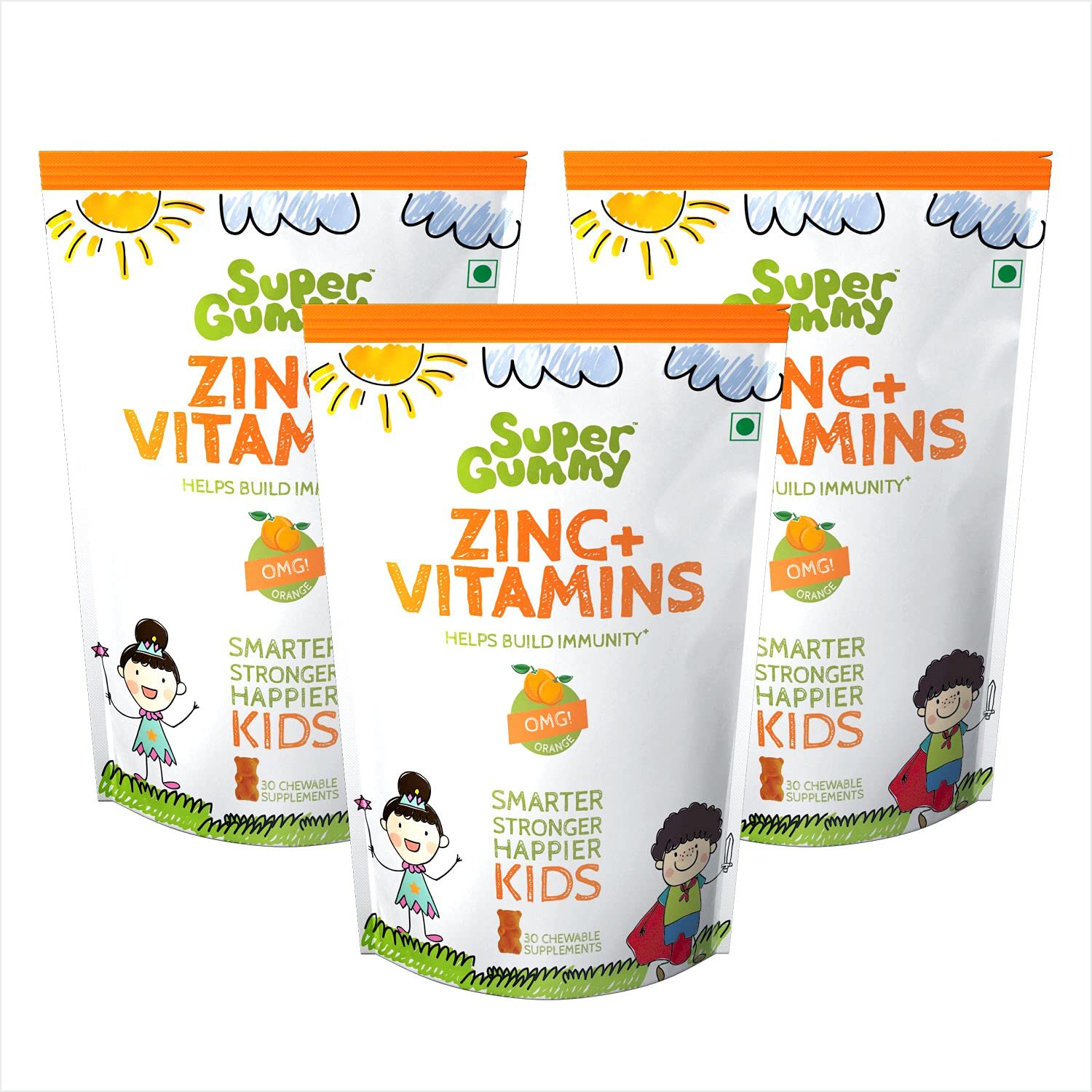 Super Gummy Zinc & Vitamin C Immunity Booster Gummies for Kids (30