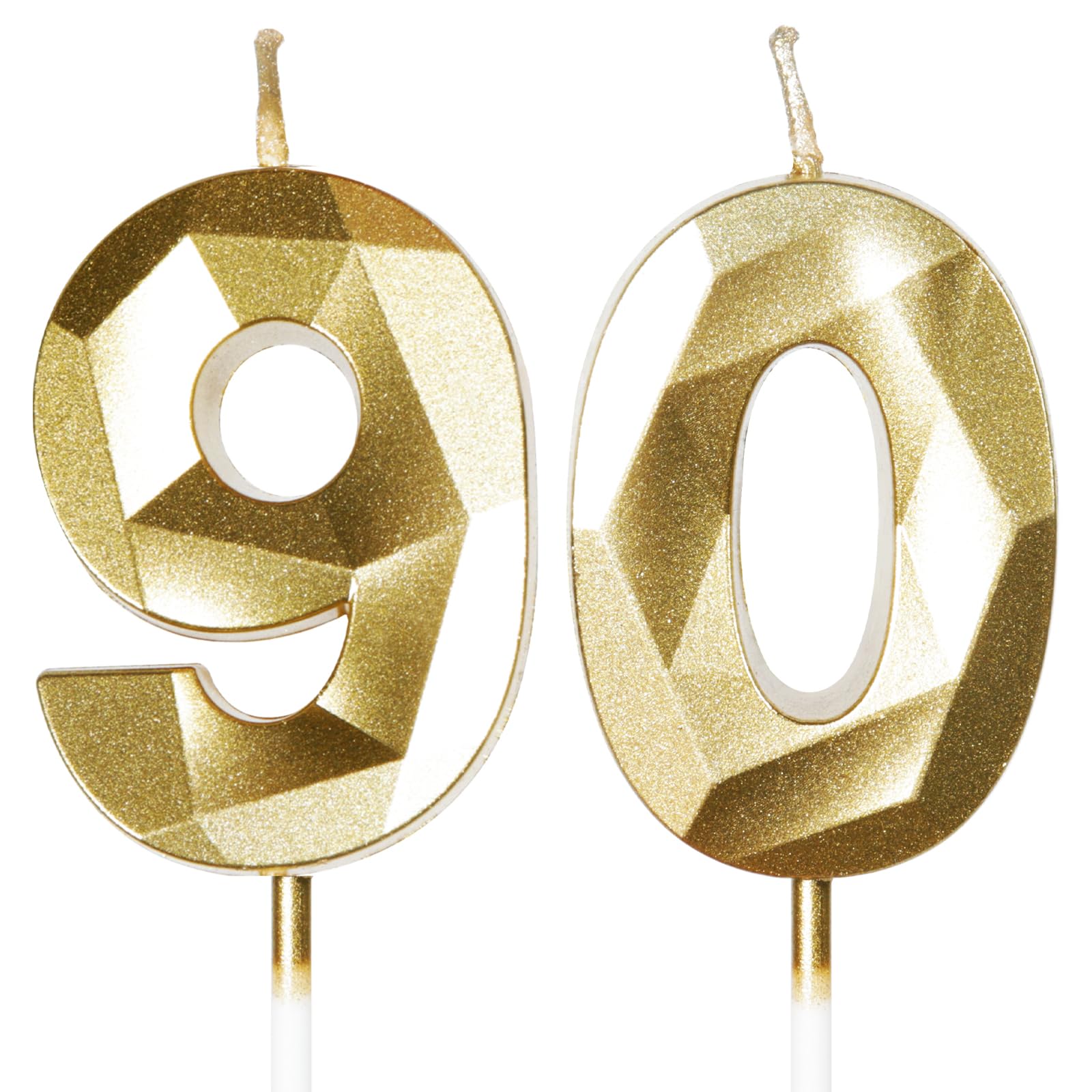 Yiran 50th Birthday Candles, Gold Number 50 Happy Birthday Candles, Cake Topper Decorations for Birthday Party, Wedding Anniversary Celebration Supply — view 214