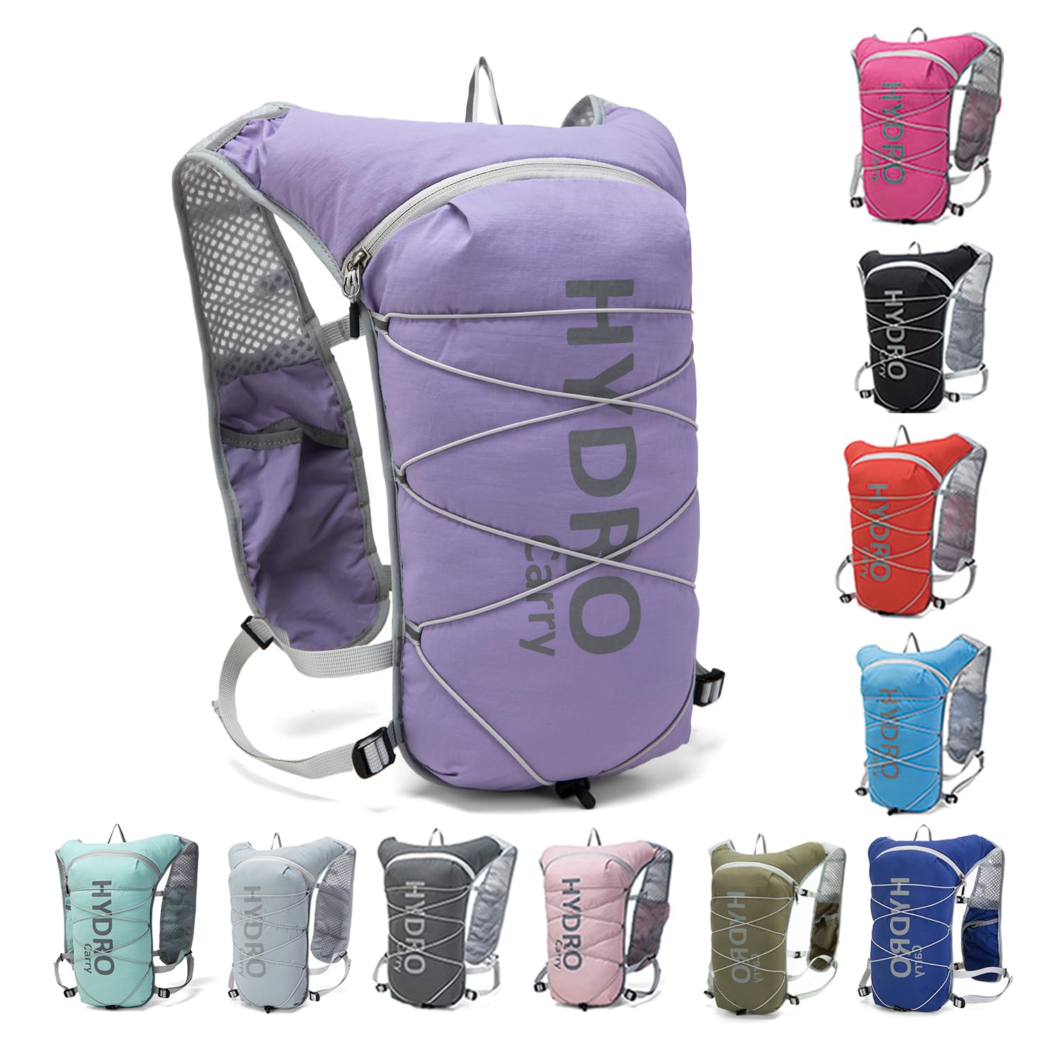Lightweight Running Vest for Women and Men Hydration Backpack Pack with 1.5L Water Bladder Bag for Hiking Trail Running Gear Cycling Marathon (Lavender)