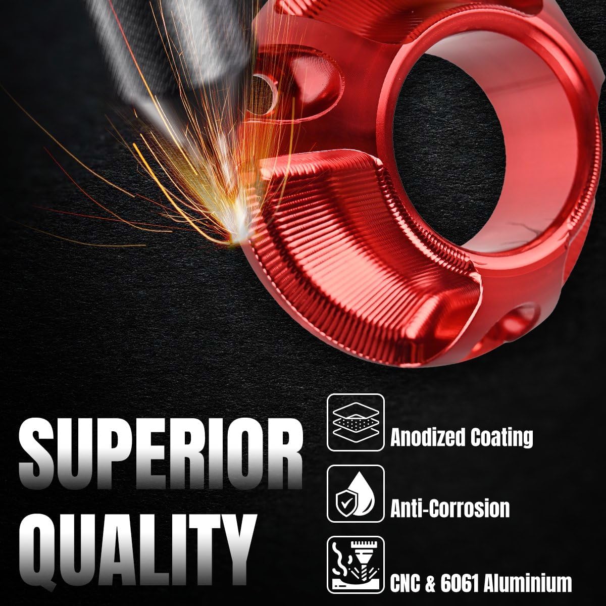 Canitu Exhaust Tip,Motorcycle Billet Aluminum Power Tip with Spark Arrestor Screen Replacement for Honda CRF50/CRF70/CRF80/CRF100/CRF110 Models (Red)
