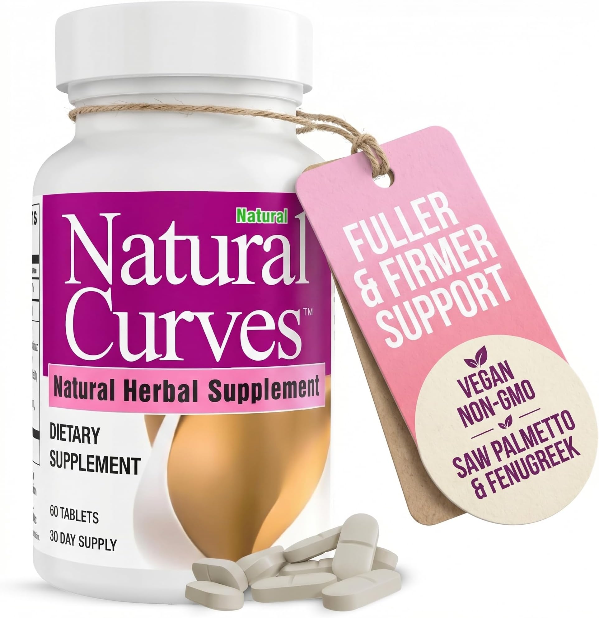 Breast Enhancement Supplement Herbal Bust Enhancer with Saw Palmetto Fenugreek Wild Yam Black Cohosh Vegan Non GMO 60 Capsules Fuller Firmer Bust Support for Women