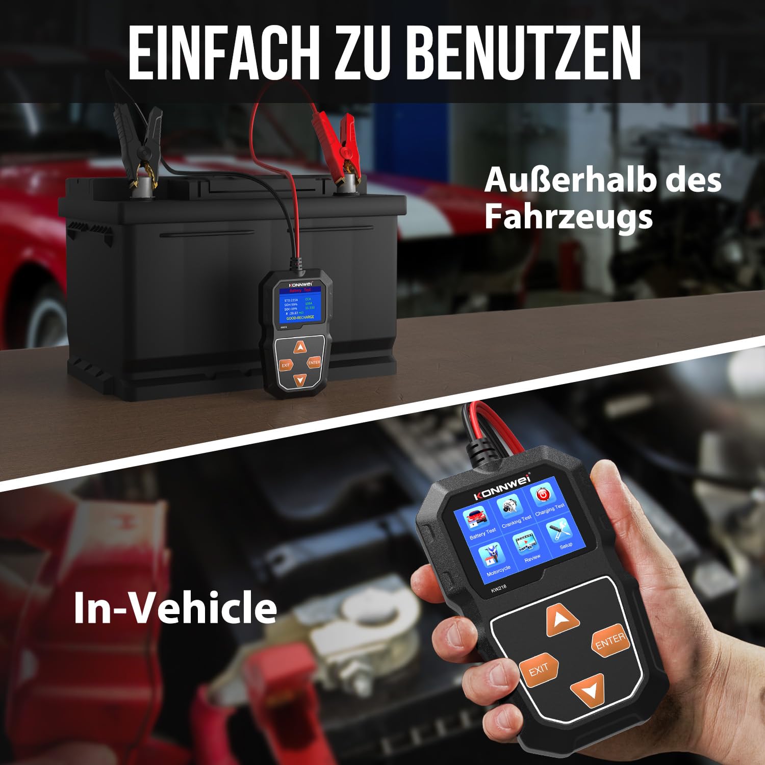 KONNWEI auto-accutester 12V auto-auto-accubelastingstester op startsysteem en laadsysteem kopen vanaf een prijs van 42