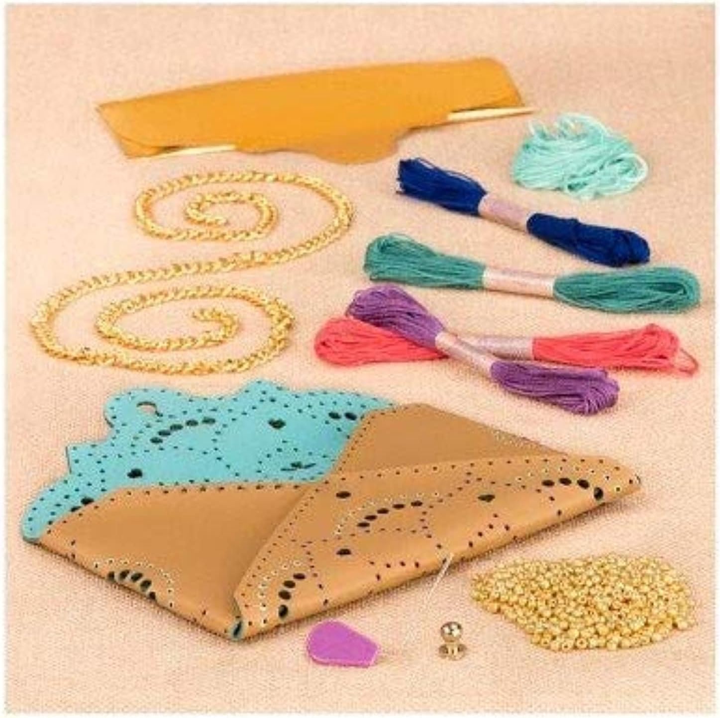 Embroidered Leather Clutch Kit