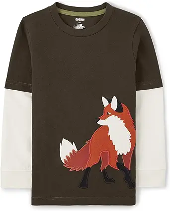 Gymboree Boys and Toddler Embroidered Graphic Long Sleeve Layered T-Shirts