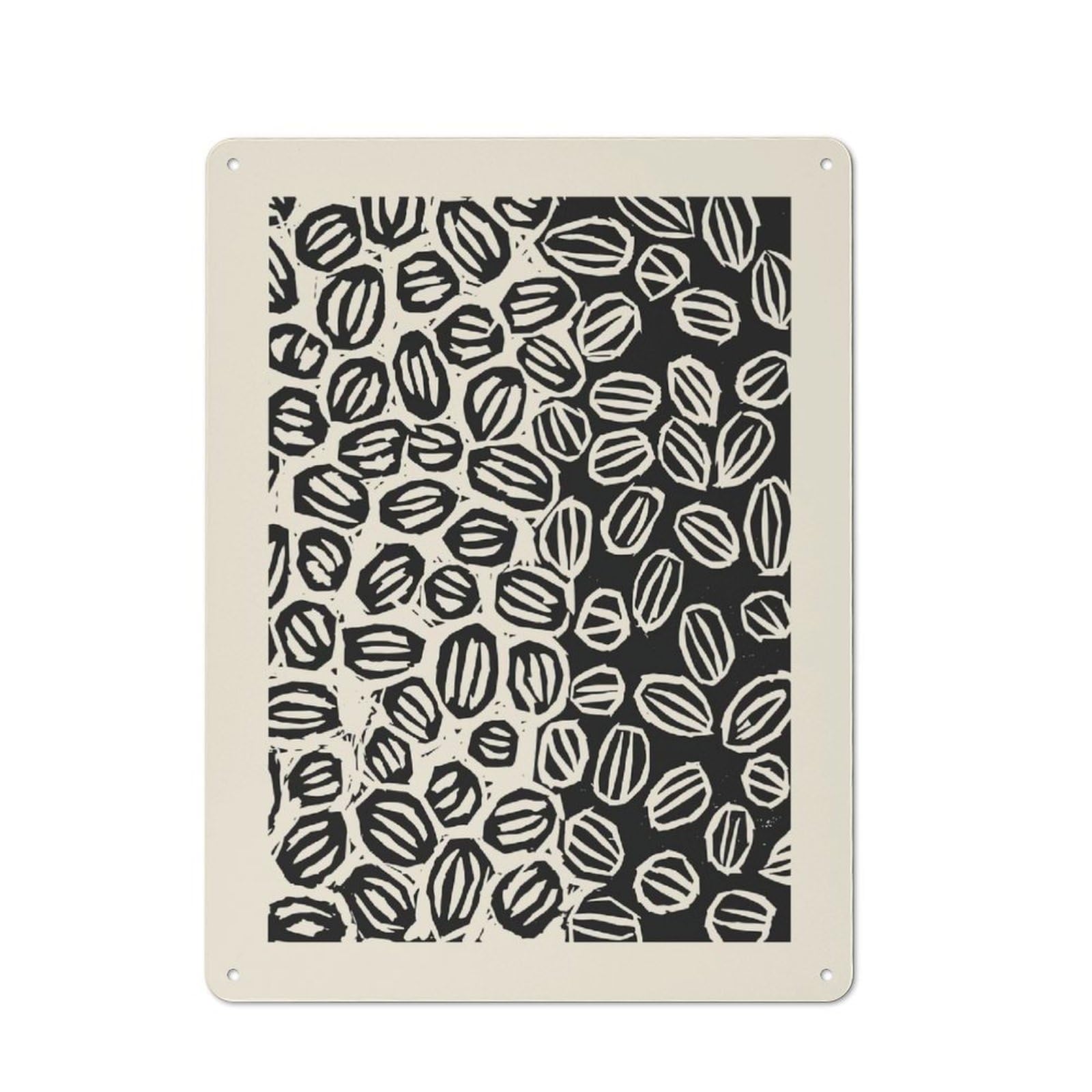 Junmoney Style-24 Tin Wall Plaque 40X30cm With Abstract Seed Pattern Art For Pub Or Café, For Hospitality Wall Decor Collectors