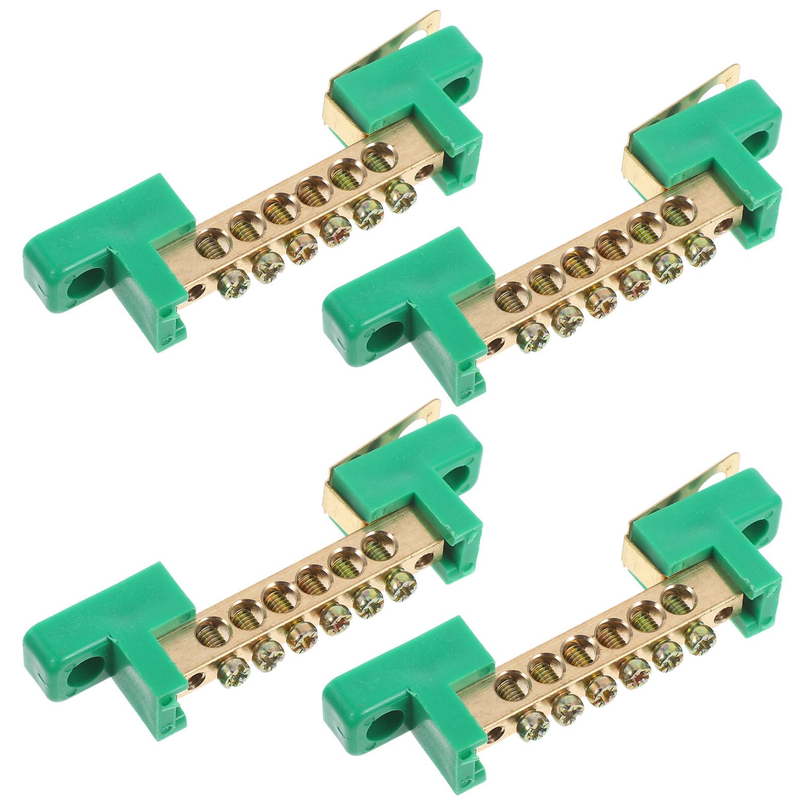 Barre de Terre Électrique 6 Positions 6X9 MM 4 Pièces Bornier Cuivre pour Tableau de Distribution Industrielle Connexion Rapide et Maintenance Simplifiée