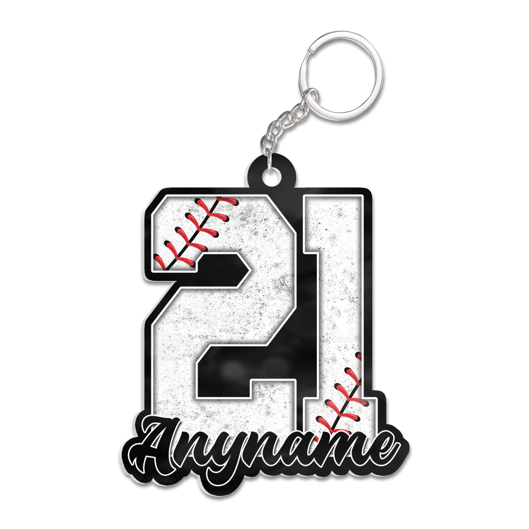 Giftiva Custom Softball Name Keychains, Softball Keychain, Baseball Personalized Keychain Name Number Name Text Tag