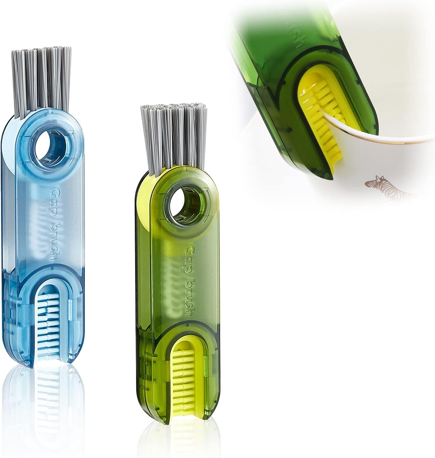 Feliciay 2pcs 3in1 Cup Lid Crevice Cleaning Brush, Multifunctional