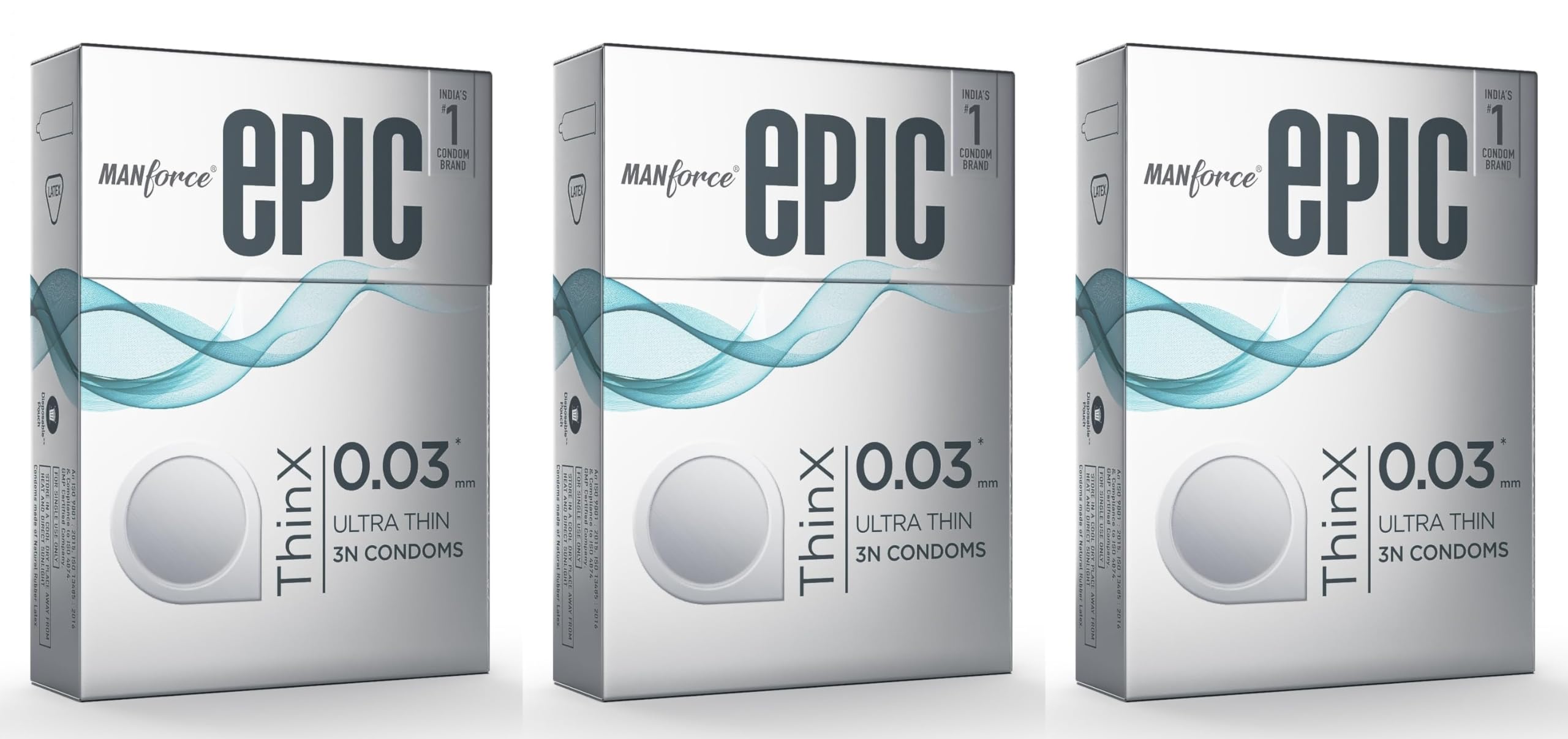 Manforce Epic ThinX Ultra Thin Condoms for Men - 3 Count| 0.03mm| Vegan| No Harsh Chemicals| With Disposable Pouch| Easy Peel Pack x Pack of 3-picture-14