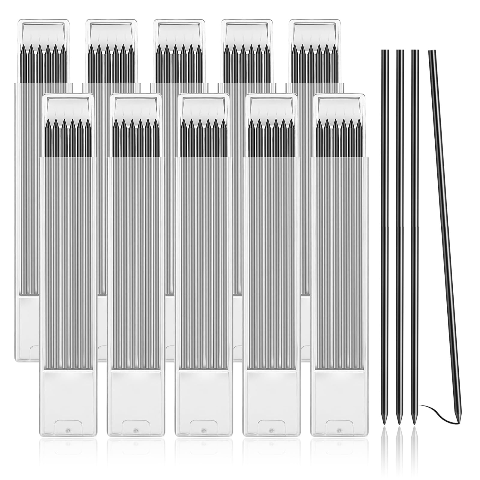 2.8mm Pencil Refills for Tracer, 60Pcs Solid Carpenters Graphite Leads Pencil Lead Refills Replacement for Construction, Woodworking, Long Deep Hole Marker