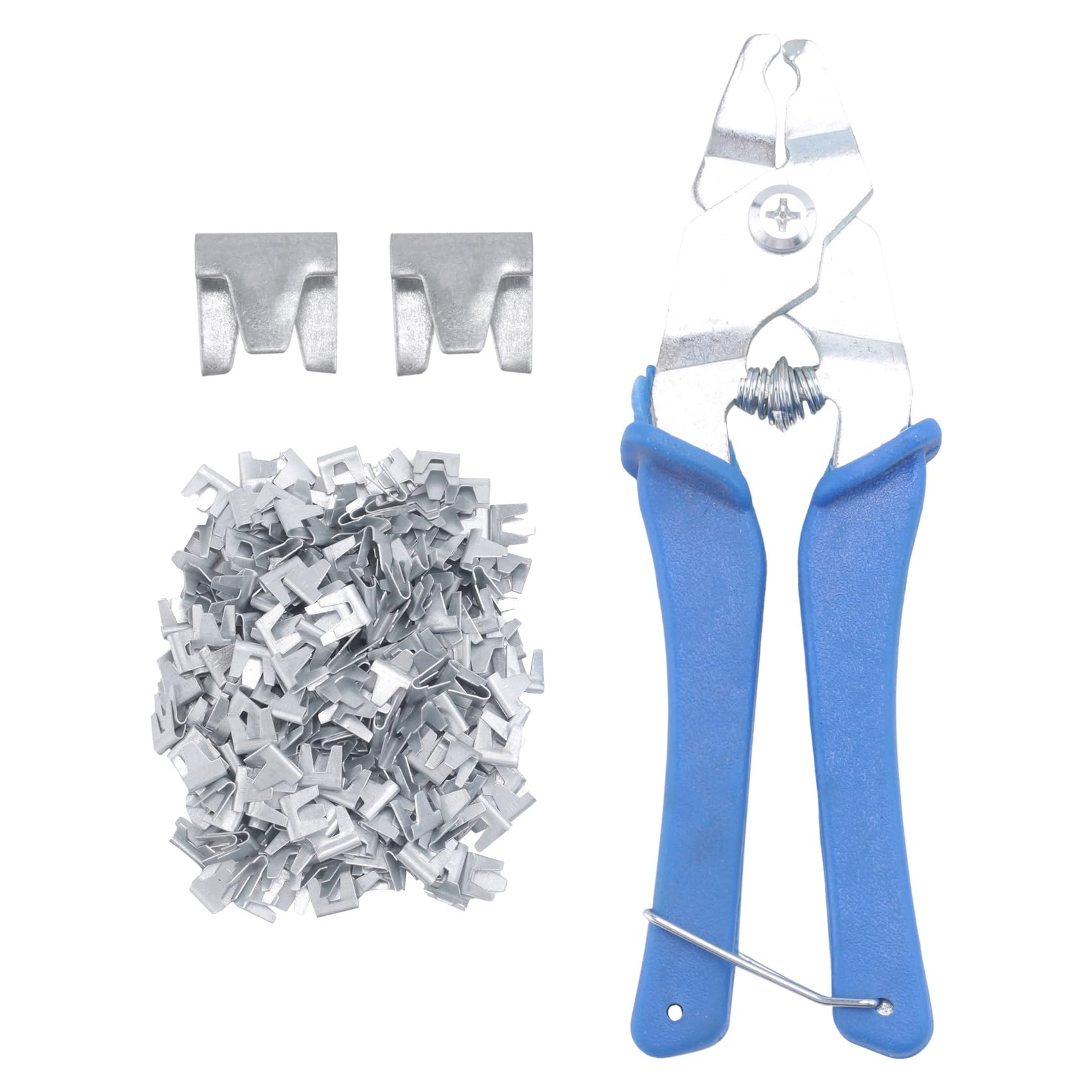 Littimoon 300 Pcs Wire Cage Clamps, with 1 Piece of Wire Cage Buckle Snap Pliers, Suitable for, Chicken, Pet Cage