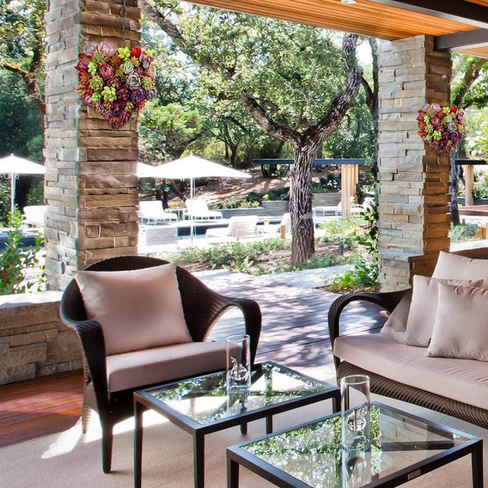 Amazon.co.jp: ハンギングプランターハート型植木鉢、鉄ワイヤーリース