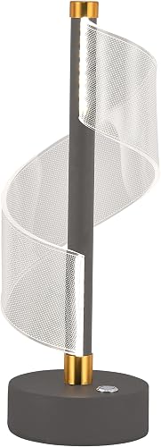 Bright Star Lighting Grey & Gold Spiral LED Table Lamp – TL845 Grey