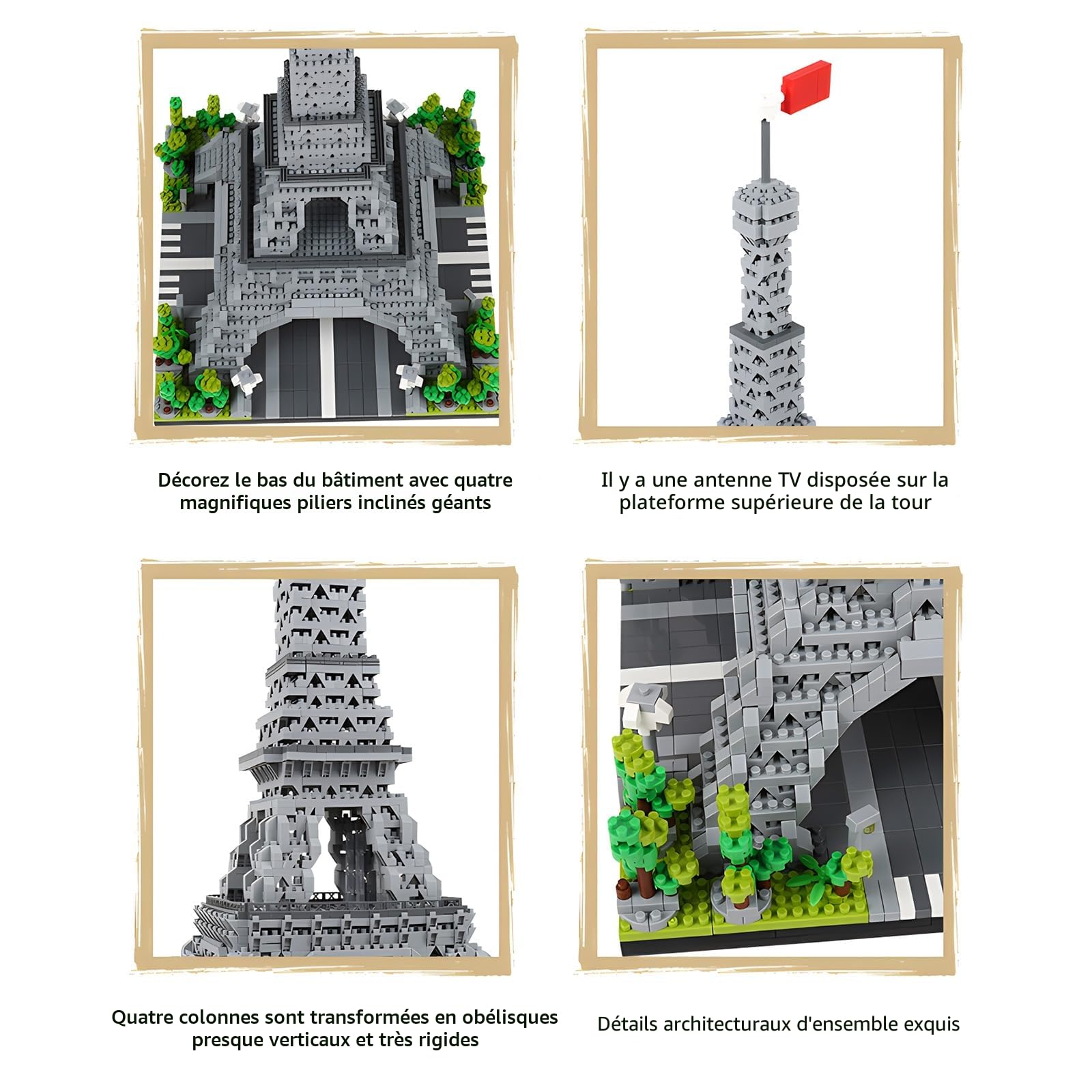 CSNRHG Ensemble de micro blocs de construction 3350 pièces de puzzle 3D pour enfants et adultes