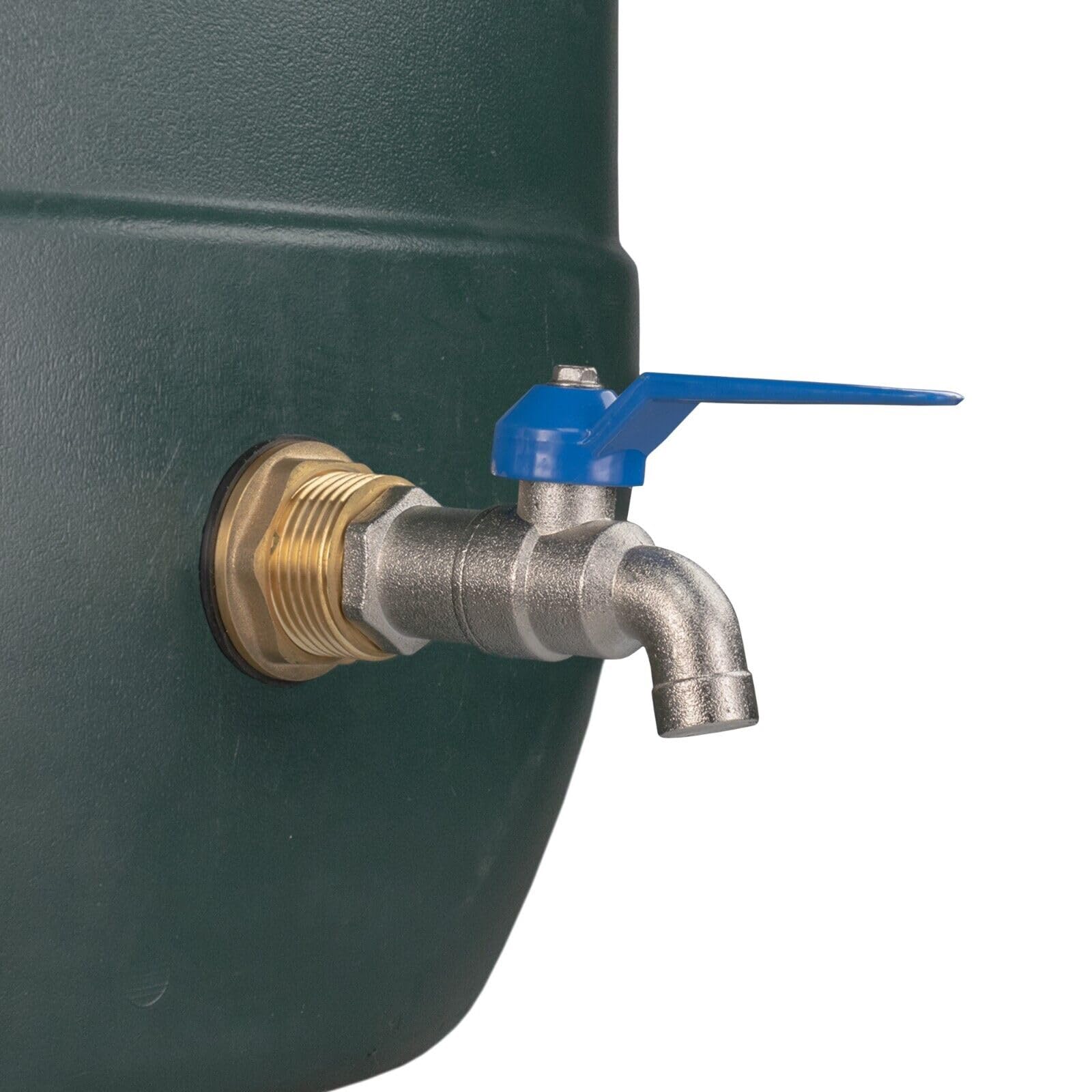3/4" Water Butt Replacement Faucet – Brass Metal Lever Tap with UK Bib Outlet & Hose Barb Adapter,Quick Connect Garden Hosepipes (Garden tap)