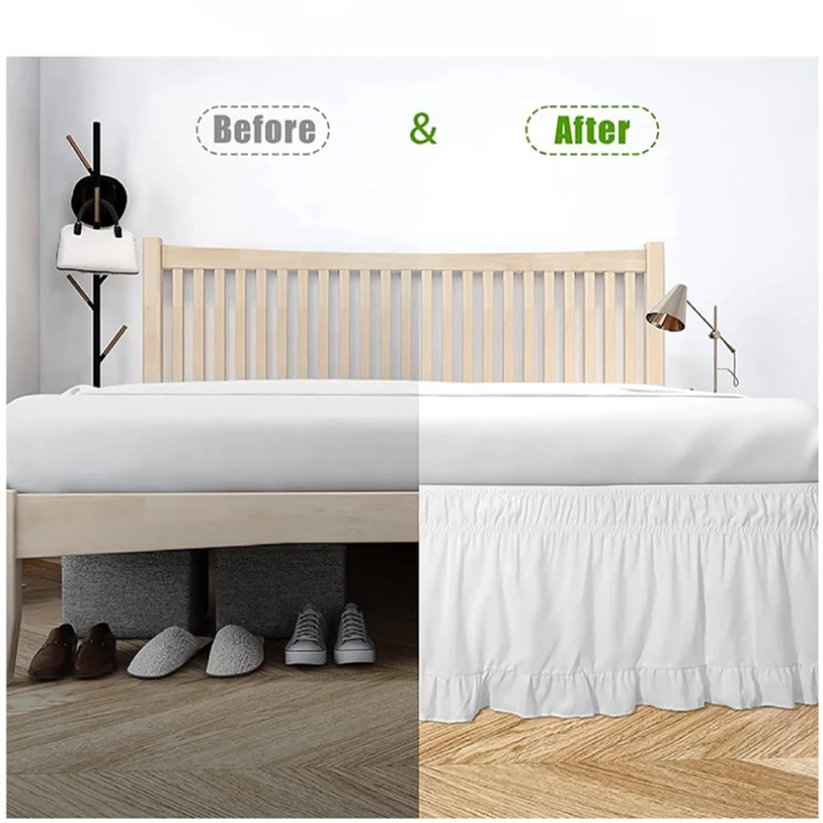 Tour De Lit élastique Avec Volants - Pour Lit Double/simple/grand Lit