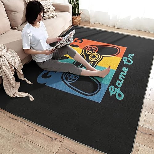 Miniatura 4 de Alfombras de área pequeña con estampado de consola de videojuegos de 2 x 3 pies para entrada, alfombra de juegos para niños, habitación de
