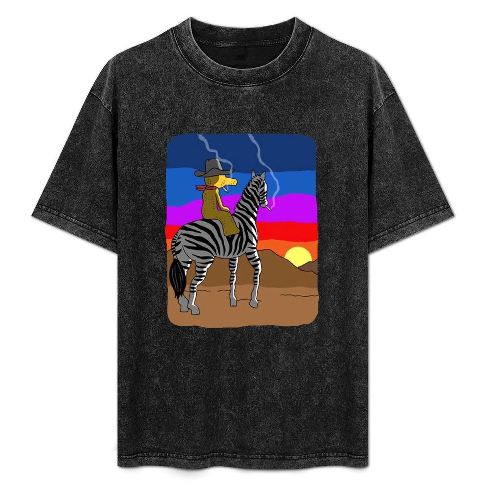 Men's Casual Acid Washed Shirt Freddie Gibbs and Madlib Bandana Flat Tummy Tea Twin Needle Sleeves and Hem