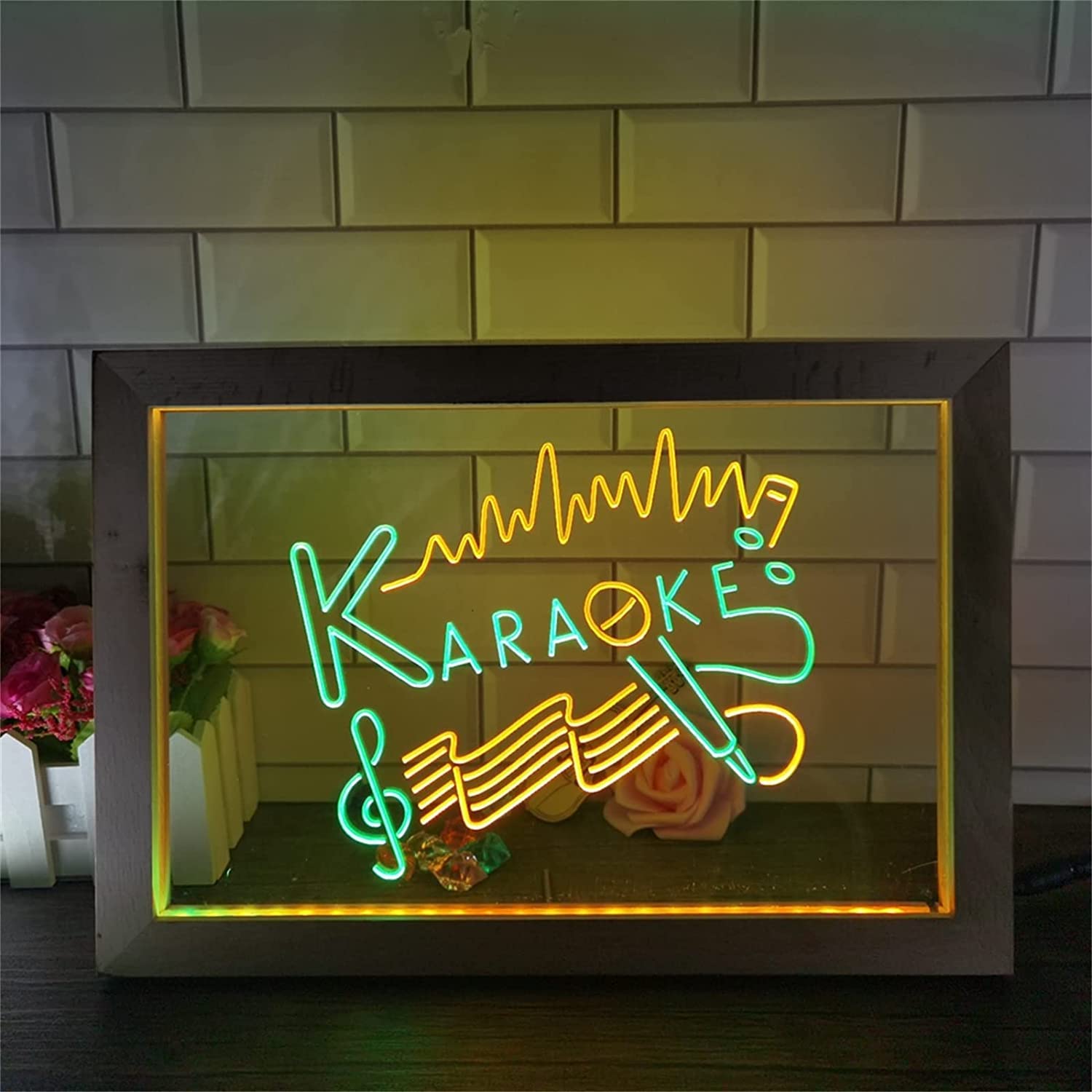 Decoración de Club personalizada con letrero de neón LED de Karaoke 42x32