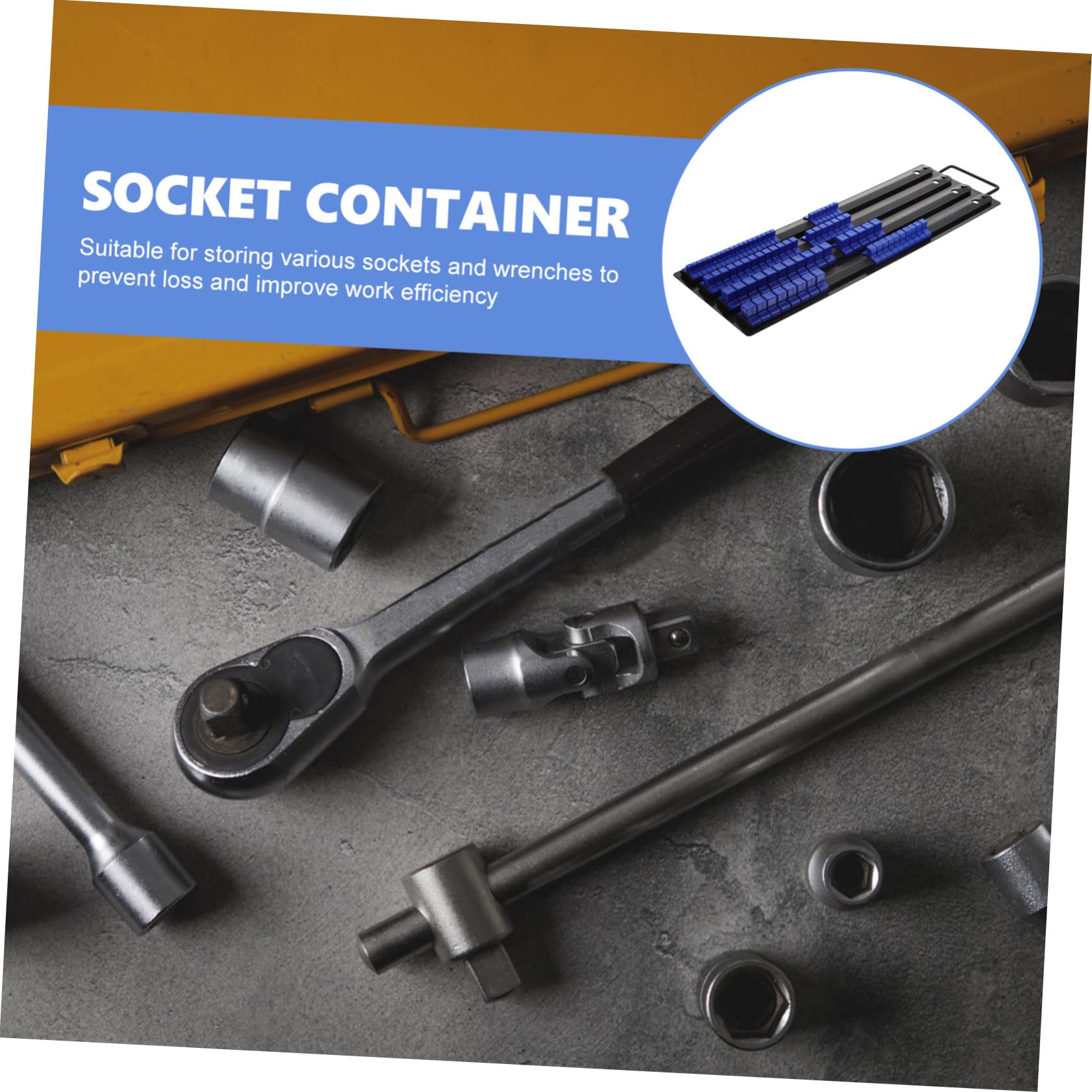 LIFKOME Organizador de Cocina para Caja de Herramientas Soporte de Manguitos de Hierro y Abs, Compatible Llaves 1/2 3/8 y 1/4, Diseño Flexible y Compacto