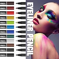 Vista 6 de KAIQIKAIXI 12 tipos de lápiz delineador de ojos, cejas, lápiz de sombra de ojos, lápiz de línea de labios, almohadilla de párpados, herramienta