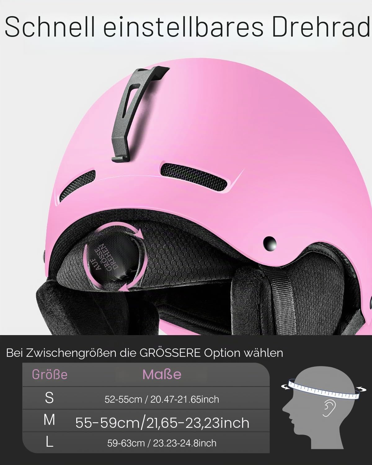 Odoland Skihelm für Erwachsene und Jugend, Snowboardhelm für Herren und Damen, Schneehelm mit Ventilationssystem Abnehmbaren Ohrenpolstern, Brillenkompatibel für Skifahren & Snowboard