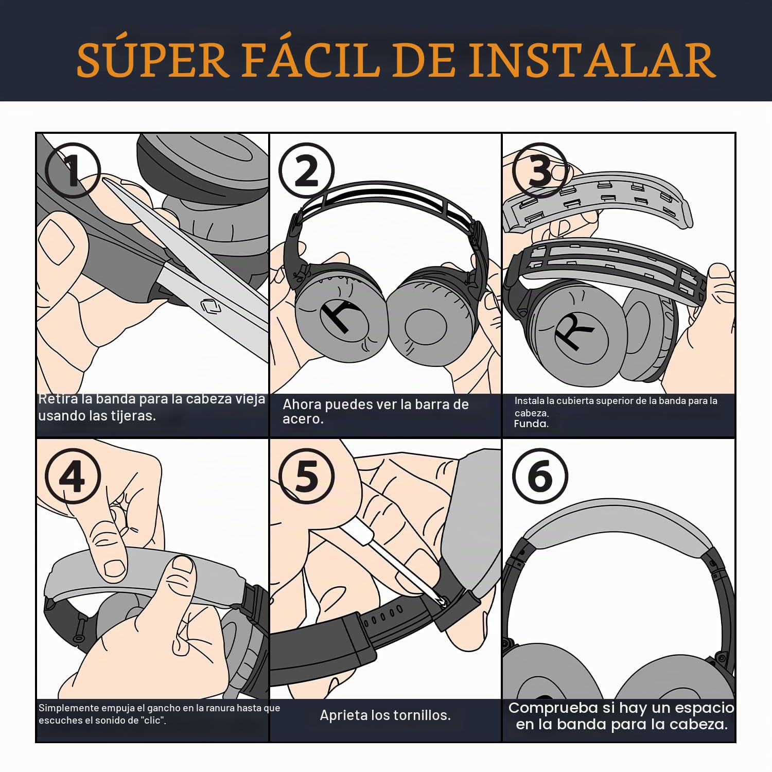 SOULWIT Almohadilla para los Oídos + Diadema + Cubierta Protectora de Silicona, Kit de Repuesto para Bose QuietComfort 35 QC35, QC35 II Over-Ear Auriculares-Negro