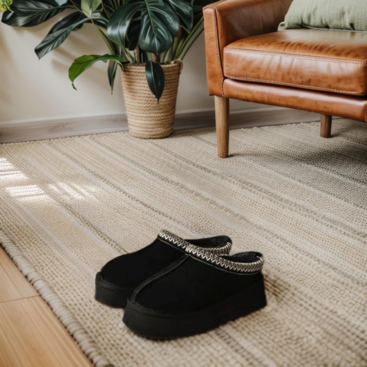 ZEXSAFETY Platform Tasman Slippers for Women Snow Winter Womens Slippers Fluffy House Slippers for Indoor and Outdoor ZEXSAFETY Platform Tasman Slippers for Women Snow Winter Womens Slippers Fluffy House Slippers for Indoor and Outdoor