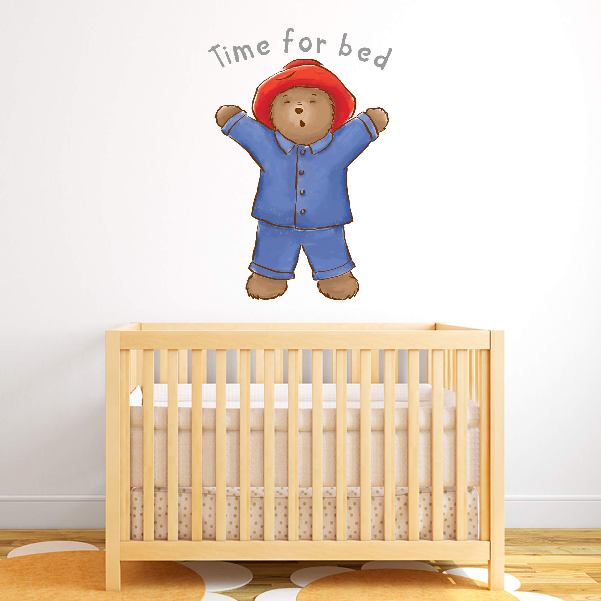Beautiful Game Baby Paddington Bear Wall Sticker - Time For Bed Kids Wall Art Mural Decal Bedroom Nursery (60cm height x 40cm width)