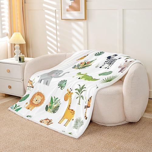 Miniatura 2 de Erosebridal Manta de vellón de animales salvajes de 40 x 50 pulgadas, manta de felpa mullida para sofá o sillón, bonita manta sherpa de cocodrilo,