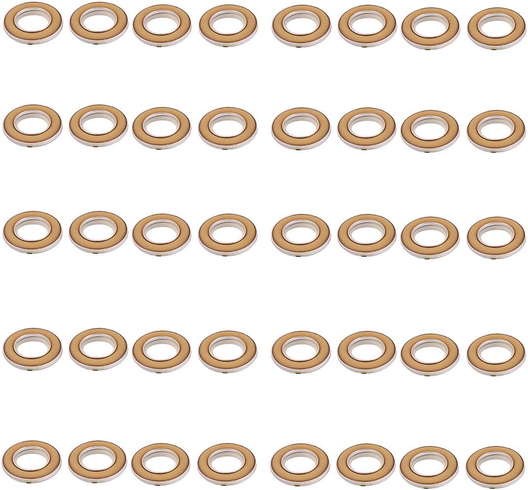 Acrylic Home Bedroom Round Window Curtain Rod Hanging Eyelet Ring 40pcs Yellow (id: e4d 63b 725 562 21a