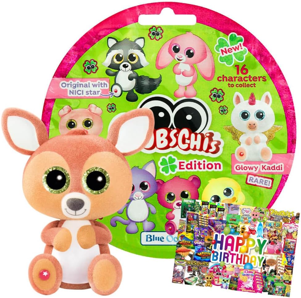 Bundle with Blue Ocean Glubschis Collectible Figure Lucky Series 3 - Glubschi Glitter - Figure Feena - Exclusive Birthday Card