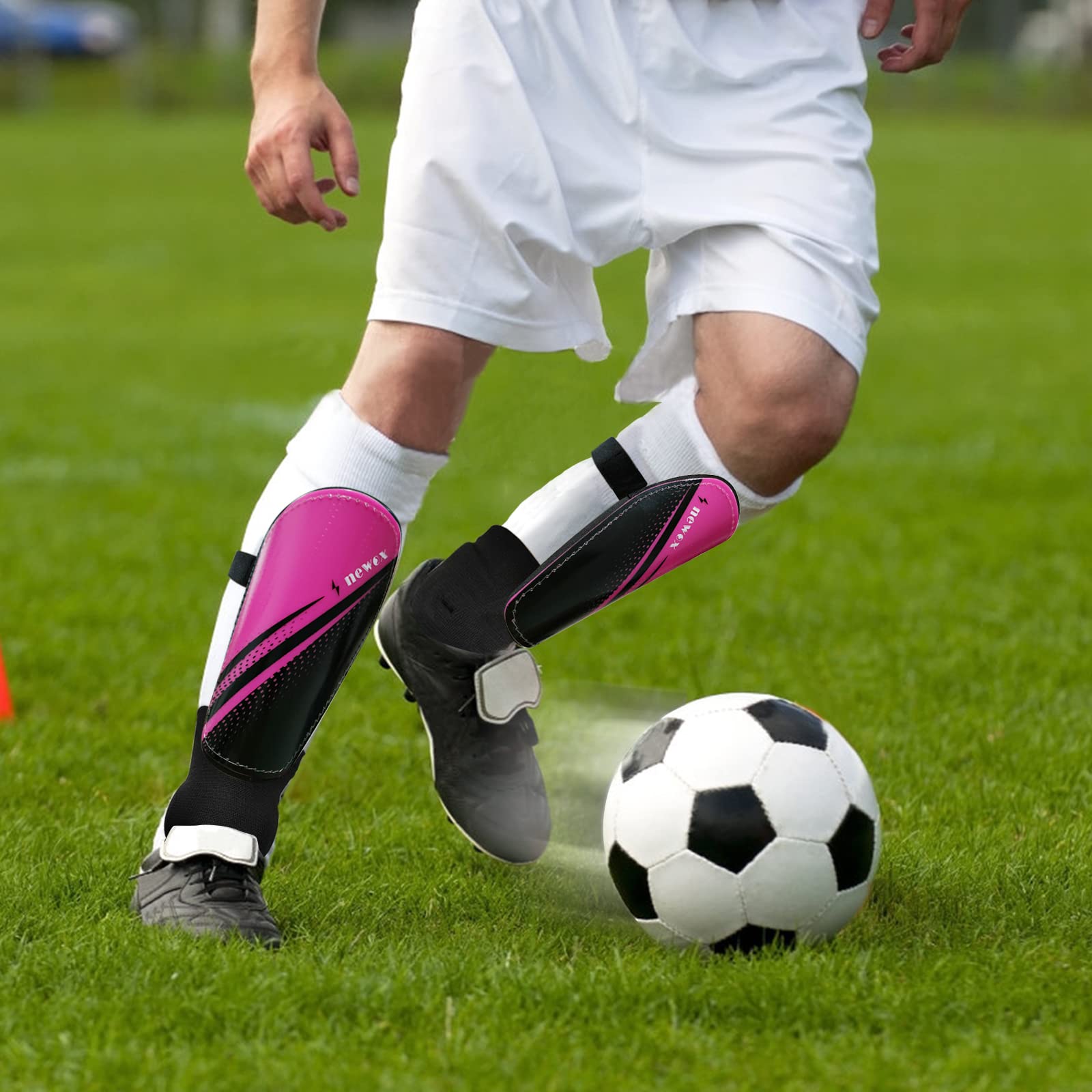 newox Parastinchi da calcio per ragazzi - Protezione per ragazze Parastinchi Calcio Gioventù - Parastinchi da calcio per bambini 3-16 anni Ragazze Ragazzi Bambino Bambino Rosa L