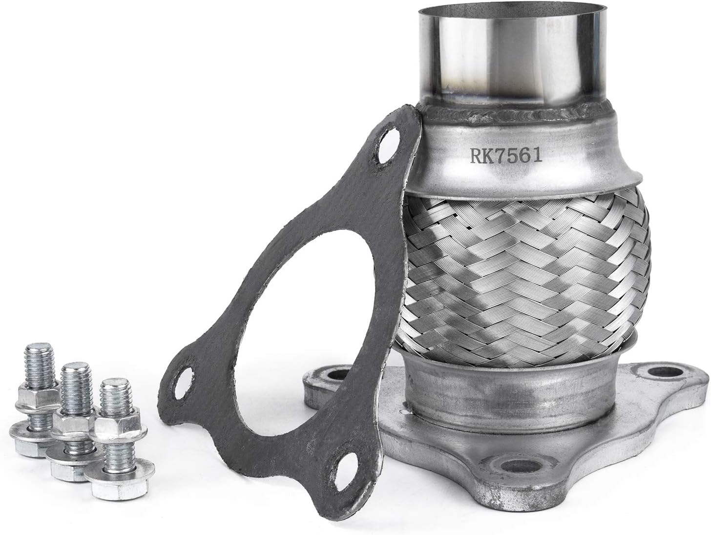 RP Remarkable Power, 2 pack 2.5 inch Inlet Exhaust Flex Pipe,2.5 ID x 10 Length Flexible Tube,Stainless Steel Double Braid Heavy Duty Universal fit Muffler Pipe RK7545 Replacement