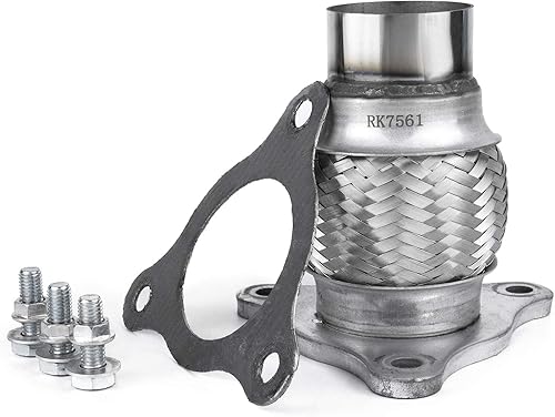 Miniatura 8 de RP REMARKABLE POWER, RK7548 Tubo flexible de escape de 2.5 x 12 pulgadas, acero inoxidable resistente, 16 pulgadas OL