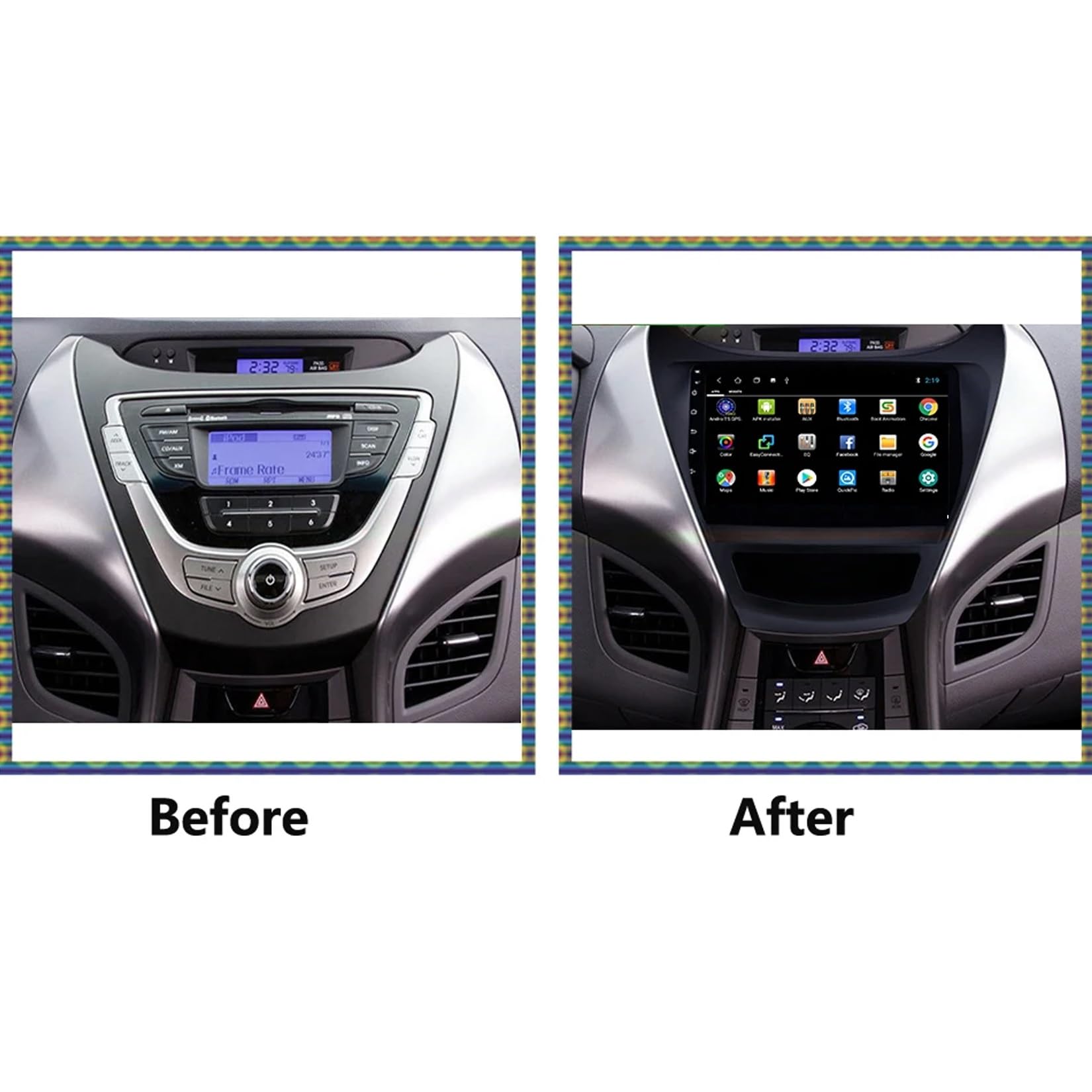 9-calowy samochodowy system stereo z ekranem dotykowym i systemem Android 15 Autoradio do Hyundaia Elantra 2011-2014 z BT FM DSP RDS GPS, sterowaniem z kierownicy, kamerą cofania, ekranem do