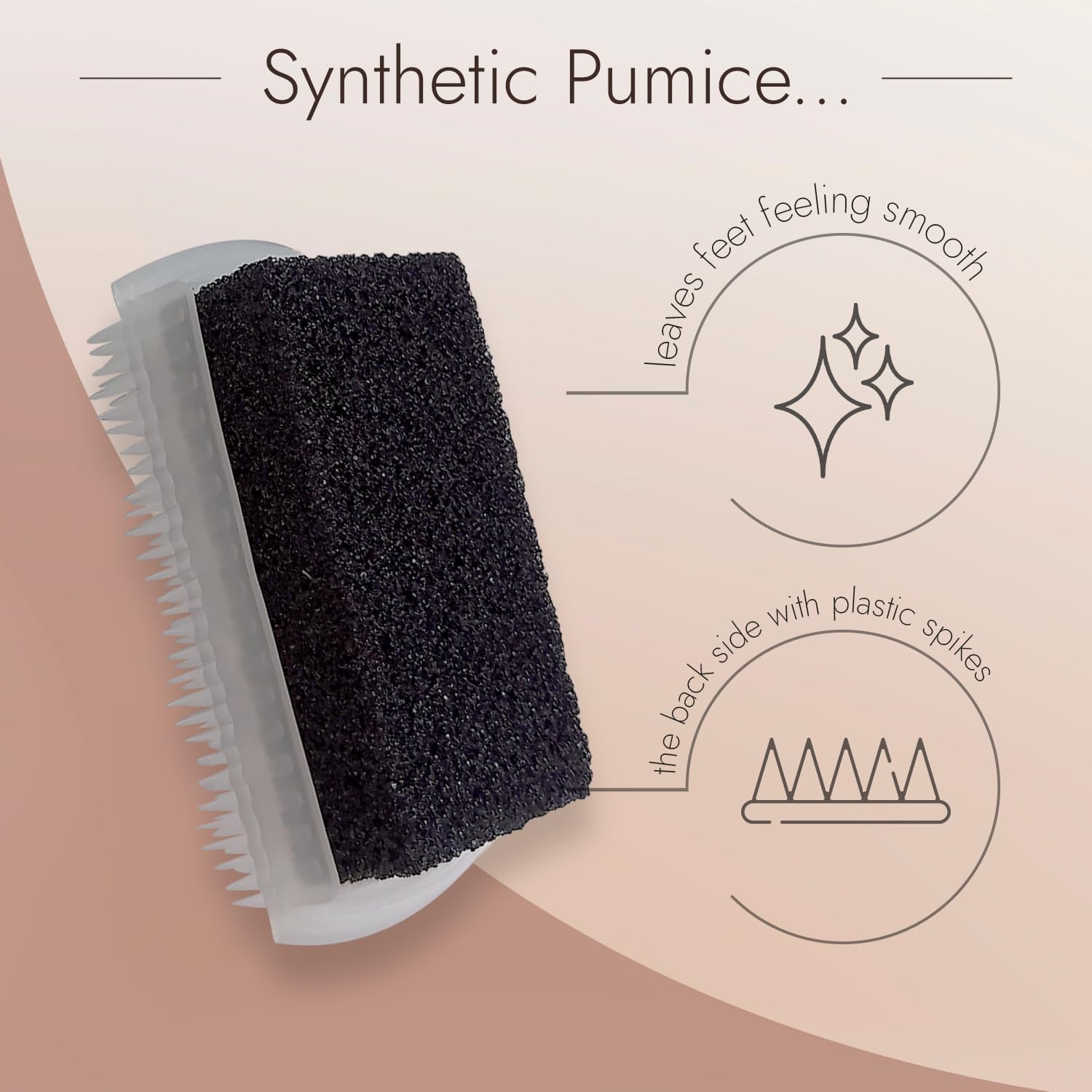 LaRosa PUMICE SPA Щетка для ухода за ногами 2 в 1 прозрачная с черным пемзой