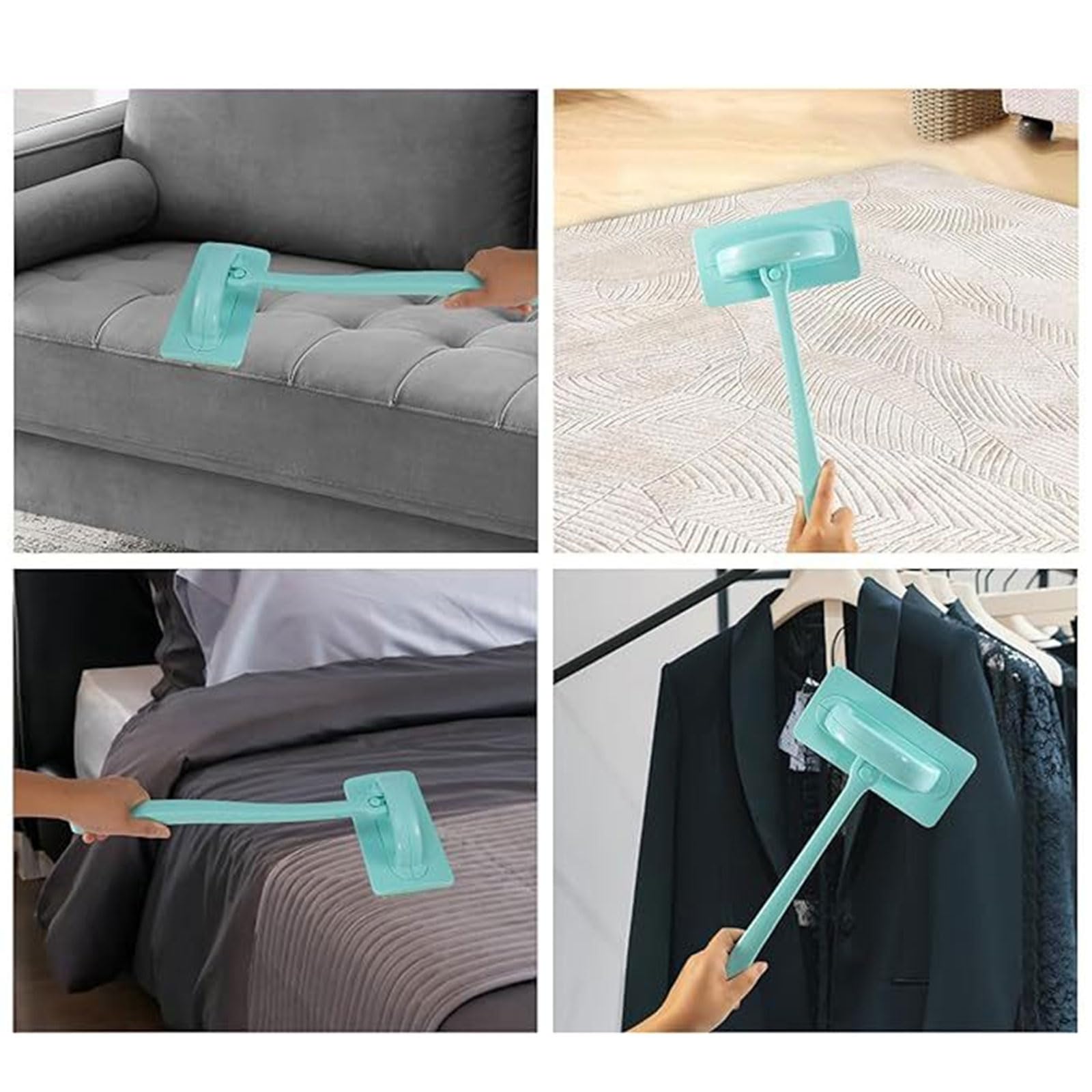Set per la pulizia dei binari delle finestre a due scopi, con spazzole intercambiabili, 6 panni lavabili, manico estensibile da 37 cm