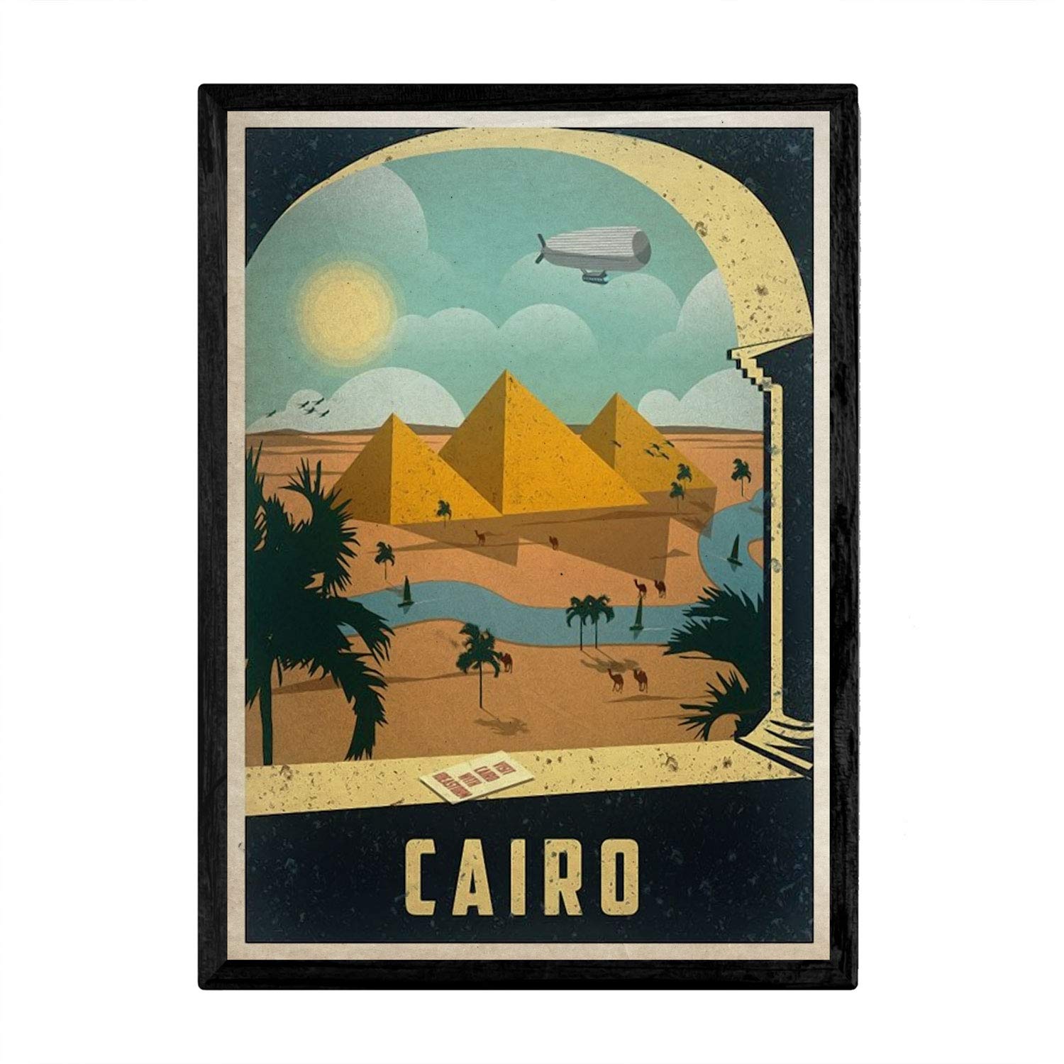 Nacnic Visit Cairo Vintage Poster Sheets For Interior Decorating With Vintage And Antique Advertising Images. Paintings Retro Decor. A4 Size