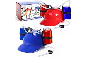 Beer Drinking Helmet Hat with Straw