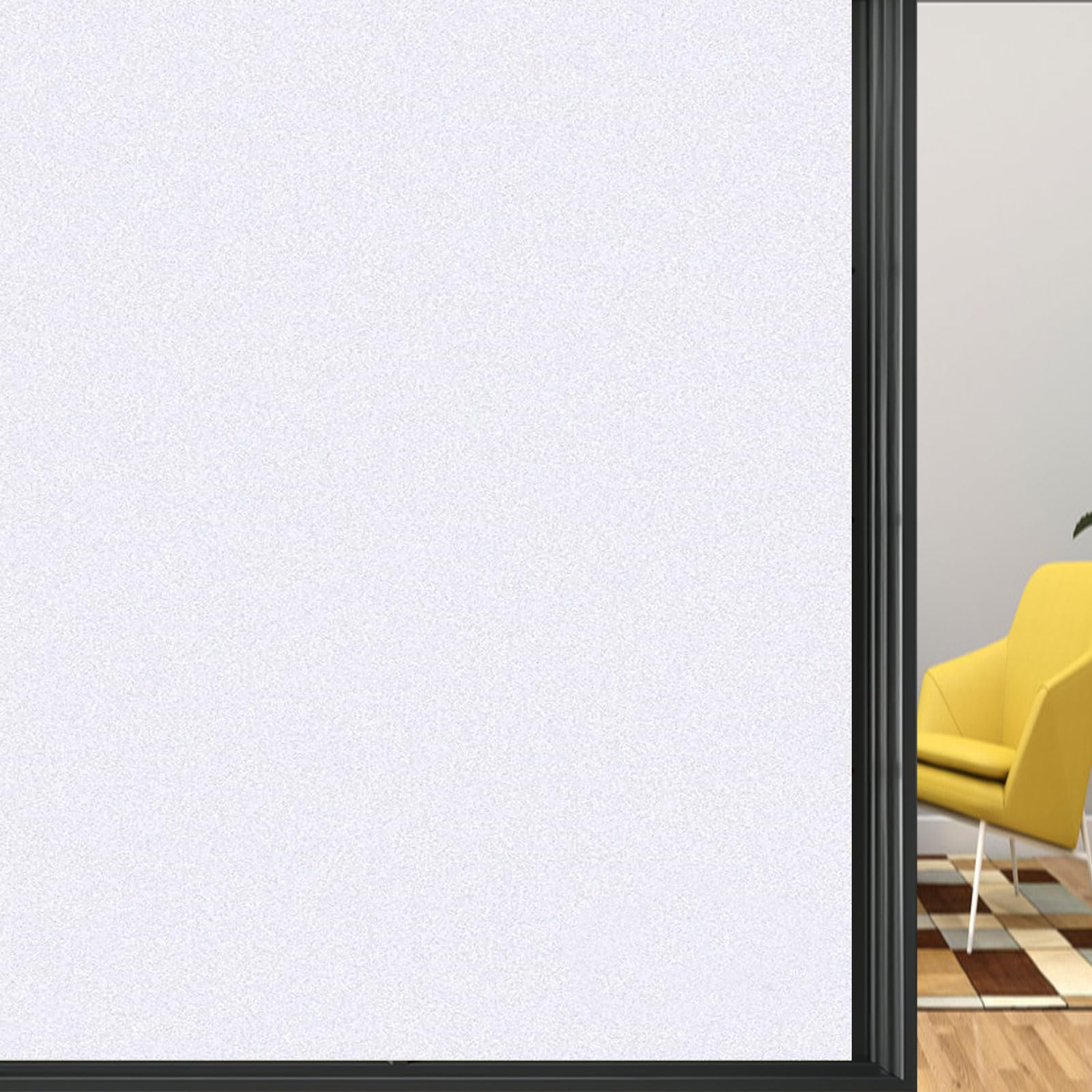 Film Electrostatique Vitre 95 x 140 cm Sticker Electrostatique Vitre Dépoli Anti UV Film Fenêtre Anti Regard Dépoli pour Bureau Chambre Cuisine, Blanc Mat