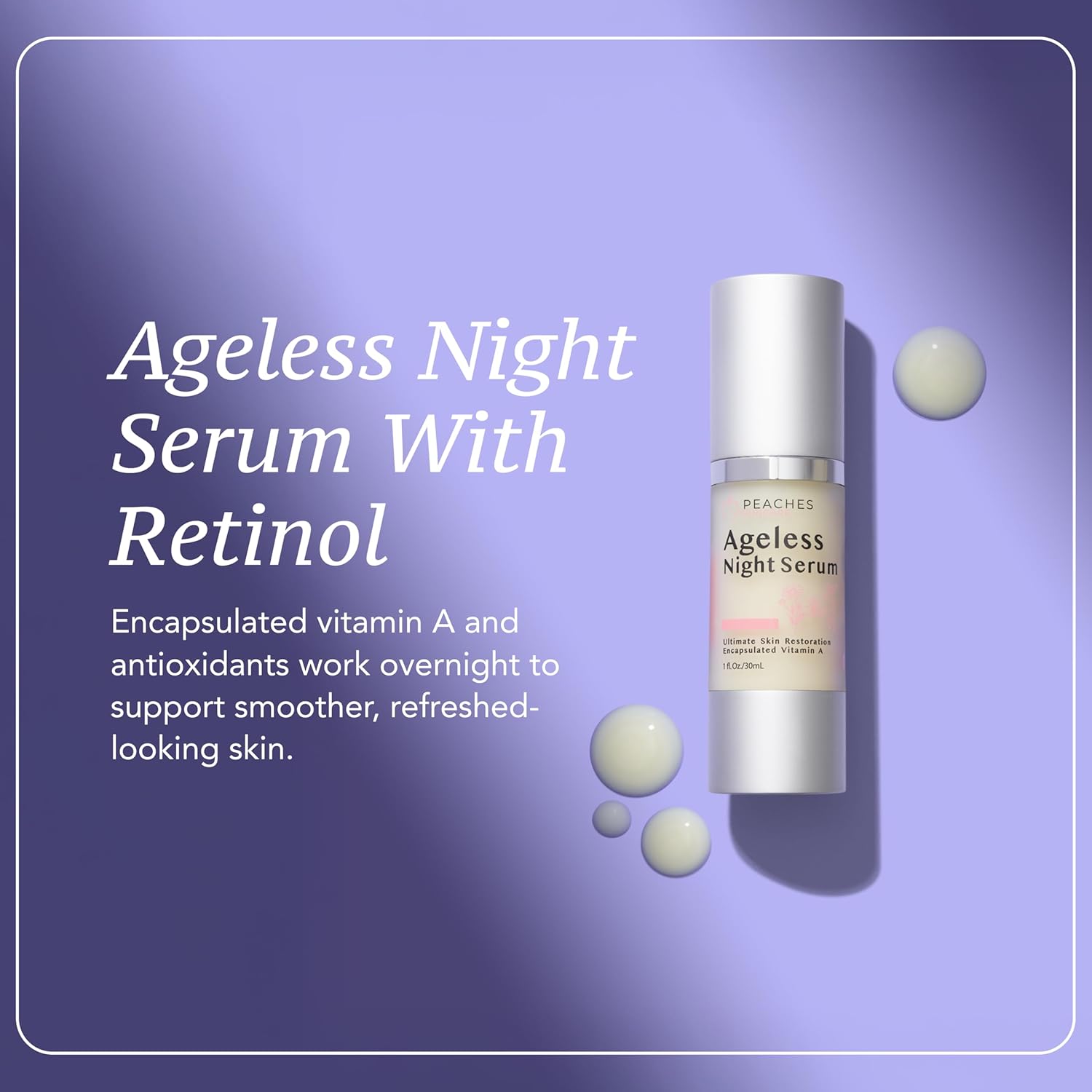 Retinol Serum for Face – Vitamin A Concentrate to Support Radiant, Even-Looking Skin – Plant-Based Facial Formula – Ageless Night Serum (1 oz) - Image 2