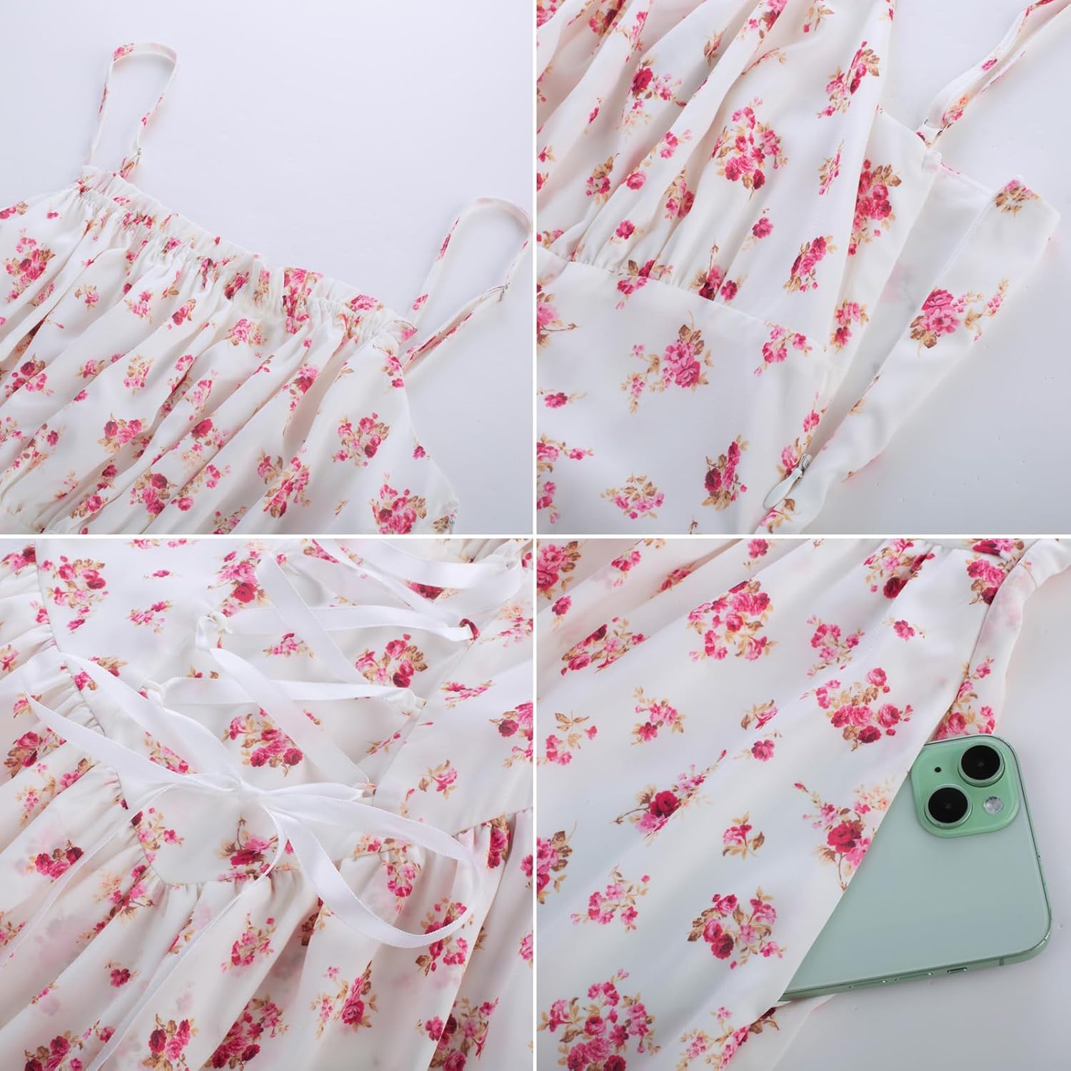 Scarlet Darkness Women Corset Floral Dress Spaghetti Strap Mini Sundress for Teens - Image 8