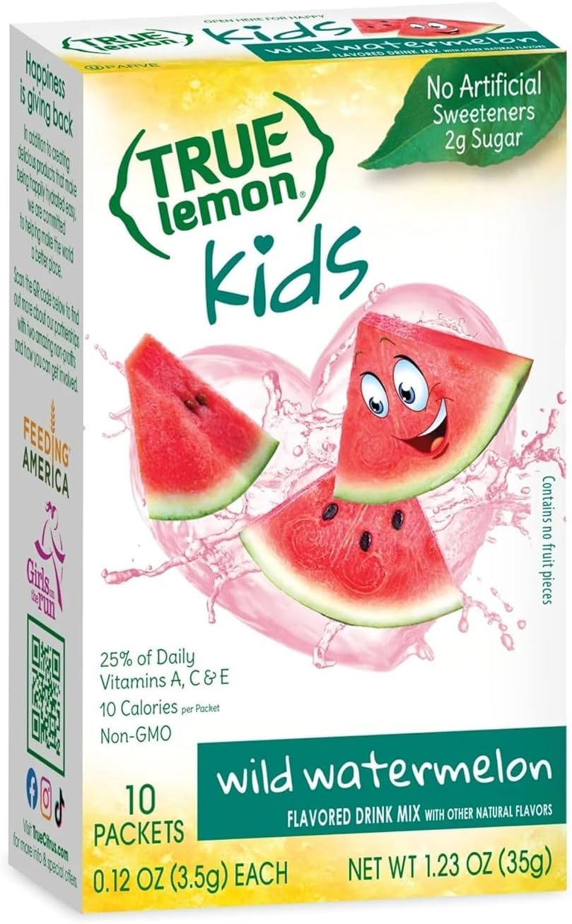 Kids Wild Watermelon 10ct, Drink Mix for Kids Hydration, No Artificial Sweeteners, Low Sugar Water Flavoring, Juice Powdered Drink Mix