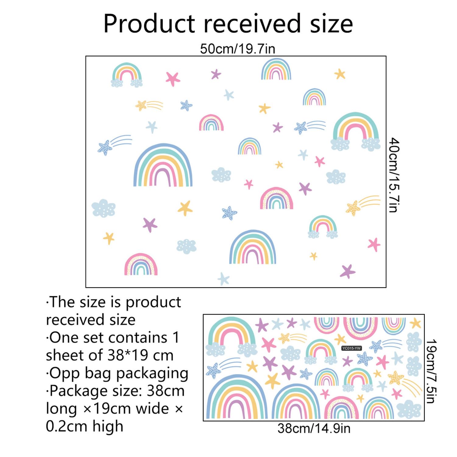 Pegatinas de Pared Arcoíris, Calcomanías de Vinilo para Pared Decorativas Dormitorio Infantiles, Arcoíris Pegatina Luminosas para Niños, Pegatinas de Pared que Brillan en la Oscuridad