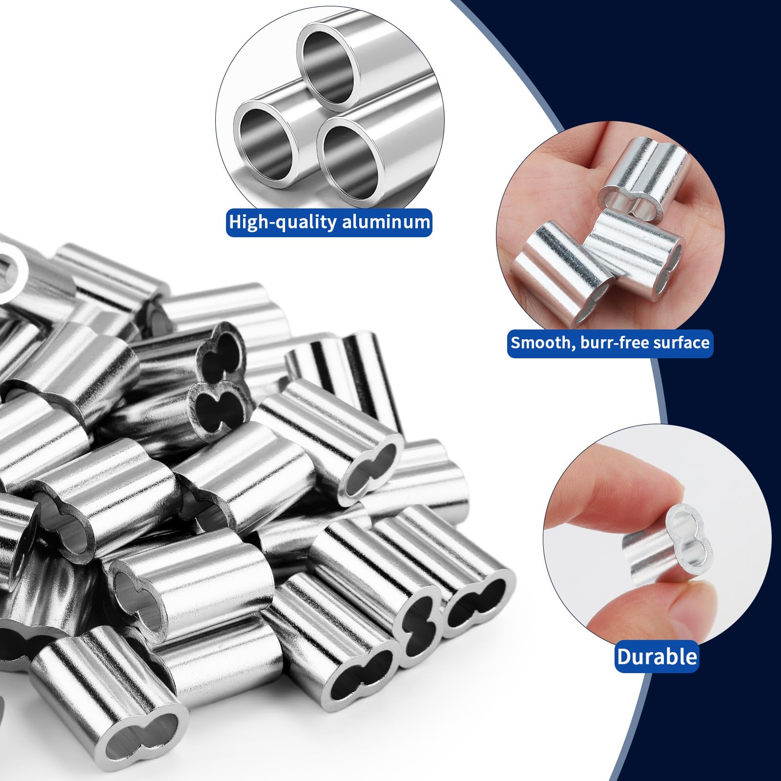 60 sztuk zacisków linowych 4 mm, tuleje zaciskowe, zaciski zaciskowe, linka gumowa, do przyczepy, liny do plandek, liny ekspandera, tuleje zaciskowe, tuleje zaciskowe, tuleje zaciskowe, tuleje
